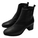 Bota Cano Médio Lisa Couro de Carneiro Preto