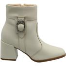 Bota Casual Cano Mèdio Moleca Fivela Cravejada Napa Berlim Feminina