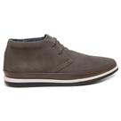 Bota Casual Cinza Em Couro 041746