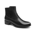Bota Casual Feminina Couro Cano Curto Bico Redondo Lisa Leve