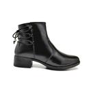 Bota Casual Feminina Couro Cano Curto Bico Redondo Moderna