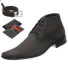 Bota Casual Masculina Cano Curto Confortável Salto Baixo De Amarrar + Cinto + Carteira Bota Casual Masculina Cano Curto Confortável Salto Baixo De Amarrar + Cinto + Carteira