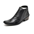 Bota Casual Masculina Couro Fecho Zíper Macio Leve Conforto