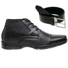 Bota Casual Masculina em Couro Cano Baixo Ortopédica Tendência Esportiva+Cinto
