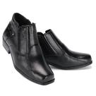 Bota Casual Masculina em Couro Modelo Social Com Ziper Lateral Salto Baixo