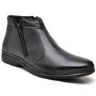 Bota Casual Masculina Ortopédico Couro Liso Cadarço Conforto