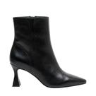 Bota Cecconello Couro Preto Cano Curto Casual