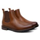 Bota Chelsea Botina Masculina Couro Solado de Borracha Costurado Country