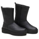 Bota Chelsea Feminina Coturno Zíper Montaria Cano Médio Tratorada Sola Plataforma
