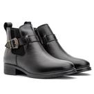 Bota Chelsea Feminina Couro Cano Curto Fivela Lisa Dia a Dia Bota Chelsea Feminina Couro Cano Curto Fivela Lisa Dia a Dia