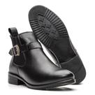 Bota Chelsea Feminina Couro Fivela Moderna Conforto