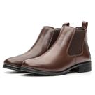 Bota Chelsea Feminina Em Couro Elastico Lateral Puxador Traseiro Palmilha Forrada Solado Borracha Tamanho:33Cor:Marrom