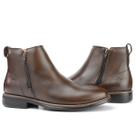 Bota Chelsea Masculina de Couro Cano Curto com Ziper Chocolate 102 Bota Chelsea Masculina de Couro Cano Curto com Ziper Chocolate 102