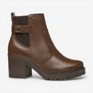 Bota Chelsea Pegada Em Couro Marrom