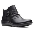 Bota Clarks Cora com Franzido no Tornozelo Couro Preto 7 EUA