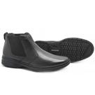Bota com elástico Couro Preto Leveterapia