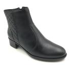 Bota Comfort Plus Couro Cano Baixo Preta 5709