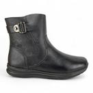 Bota comfortflex 2391301 rasteira detalhe fivela