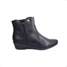 Bota Comfortflex Anabela confortavel zipper cano curto 74301
