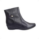 Bota Comfortflex Cano curto Anabela ziper conforto 74304
