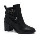 Bota Comfortflex Feminina Confortável Cano Médio Macia Fechamento Zíper Saltinho Fivela Original
