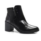 Bota Comfortflex Salto Grosso Cano Curto Zíper 25-99331 Preto