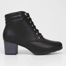Bota Cortuno Cano Curto Modare Salto Bloco Medio Feminina