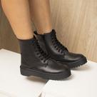 Bota Cortuno Feminina Preto Siroco Tratorada Cano Curto Blogueira Confortável