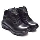 Bota Coturno 100%Couro com C.A Bico PVC REF:01 Preto