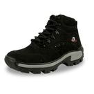 Bota Coturno Adventure Couro Masculina Ajuste Cadarço Solado Borracha Tratorado Biqueira Reforçada