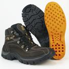 Bota Coturno Adventure Couro Trail Cano Médio Nobuck Verde