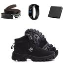 Bota Coturno Adventure Qualidade Conforto e Resistência Carteira Cinto e Relógio Inclusos Bota Coturno Adventure Qualidade Conforto e Resistência Carteira Cinto e Relógio Inclusos