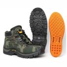 Bota Coturno Adventure Trail Calçados em Couro Sola Costurada Palmilha Gel Pu
