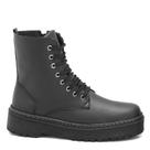 Bota Coturno Amarrar Feminina Confortável Cano Médio Preta Bota Coturno Amarrar Feminina Confortável Cano Médio Preta