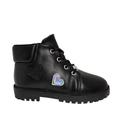 Bota Coturno Baby Corações/Glitter Preto Molekinha