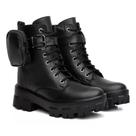 Bota Coturno Blogueira Feminino Cadarço com Bag Estilo Moda Confortável Sola Tratorada