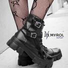 Bota Coturno Blogueira Rock Life Duas Fivelas Sola Tratorada