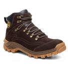 Bota Coturno Cano Médio Couro Legítimo Chicago Café Masculina Adventure Trilha Com C.A
