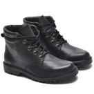 Bota Coturno Casual com Recortes em Couro Krn Shoes Cadarço e Sola Robusta