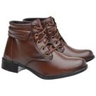 Bota Coturno Casual Easy Fran Cano Curto com Detalhes Cadarço e Sola Borracha Bota Coturno Casual Easy Fran Cano Curto com Detalhes Cadarço e Sola Borracha