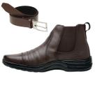 Bota Coturno Casual Masculina Couro Macio Leve Resistente + Cinto Bota Coturno Casual Masculina Couro Macio Leve Resistente + Cinto