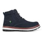 Bota Coturno Confortável Marinho Zipone Em Couro Leve Casual Tamanho:39Cor:Marinho