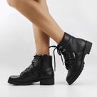 Bota Coturno Couro Fivela Bota Coturno Couro Fivela