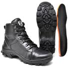 Bota Coturno Couro Masculina Militar Tática Cano Baixo Preta Lisa Lykke Cmr Shoes