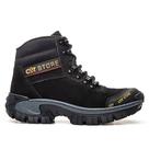 Bota Coturno Couro Preto Legítimo Cat Store Bico Pvc Conforto