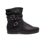 Bota Coturno Curto Rasteira Calce Facil Mooncity 71124 Preto
