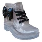 Bota Coturno Dance Infantil Menina Luelua Transparente Laço