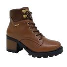 Bota Coturno Fem Pegada couro Salto Bloco 281329