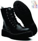 Bota Coturno Feminina Blogueira Plataforma Cadarço