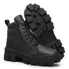 Bota Coturno Feminina Cadarço Zíper Conforto Casual Plataforma